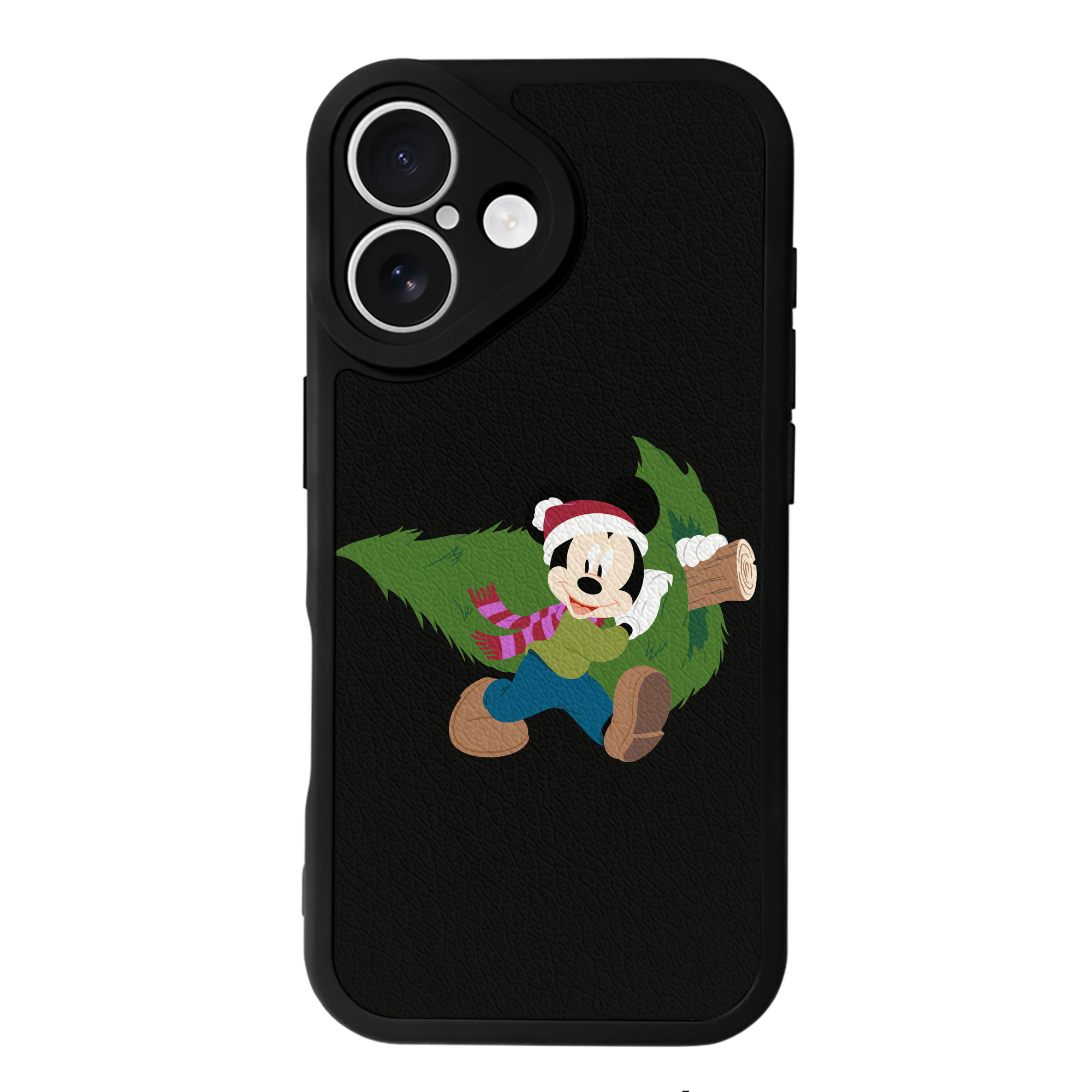 （画像用） ミッキーマウス Mickey Mouse 【iPhone 16シリーズ対応】シリコンスマホケース（レザー調） 材質：シリコン